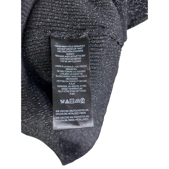Maeve By Anthropologie Sweater Womens XS Black Shimmer Turtleneck Keyhole Back - Picture 6 of 9
